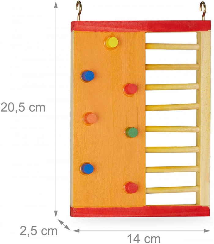 Jucarie interactiva pentru hamster, Lemn, Multicolor