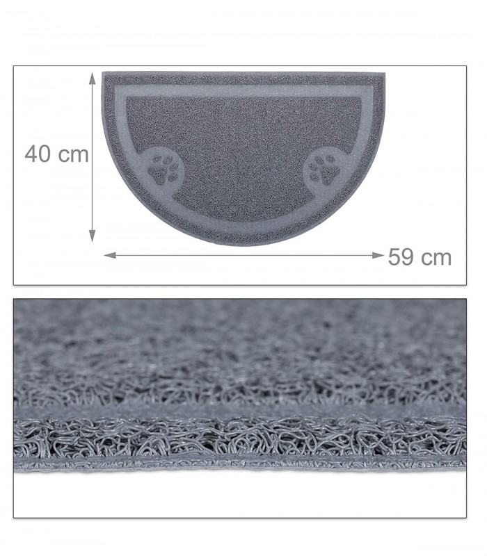 Covoras pentru litiera, PVC, Gri, 59 x 40 cm