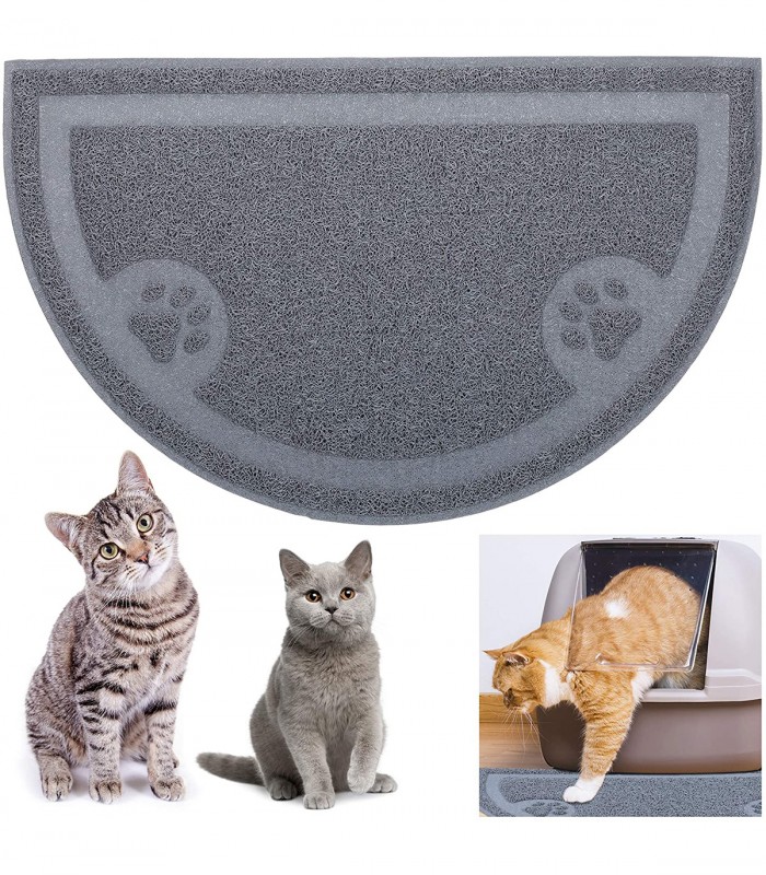 Covoras pentru litiera, PVC, Gri, 59 x 40 cm