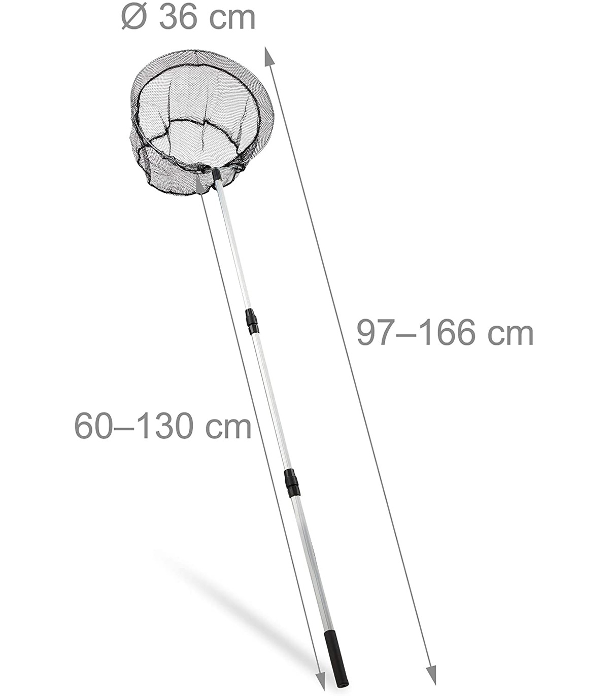 Minciog cu plasa deasa si stabila, Telescopic, Oval, 36 cm, Lungime maner 130 cm 130 pret redus imagine 2022 10