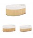 Set 3 x Cosuri de depozitare, Oval, Bambus