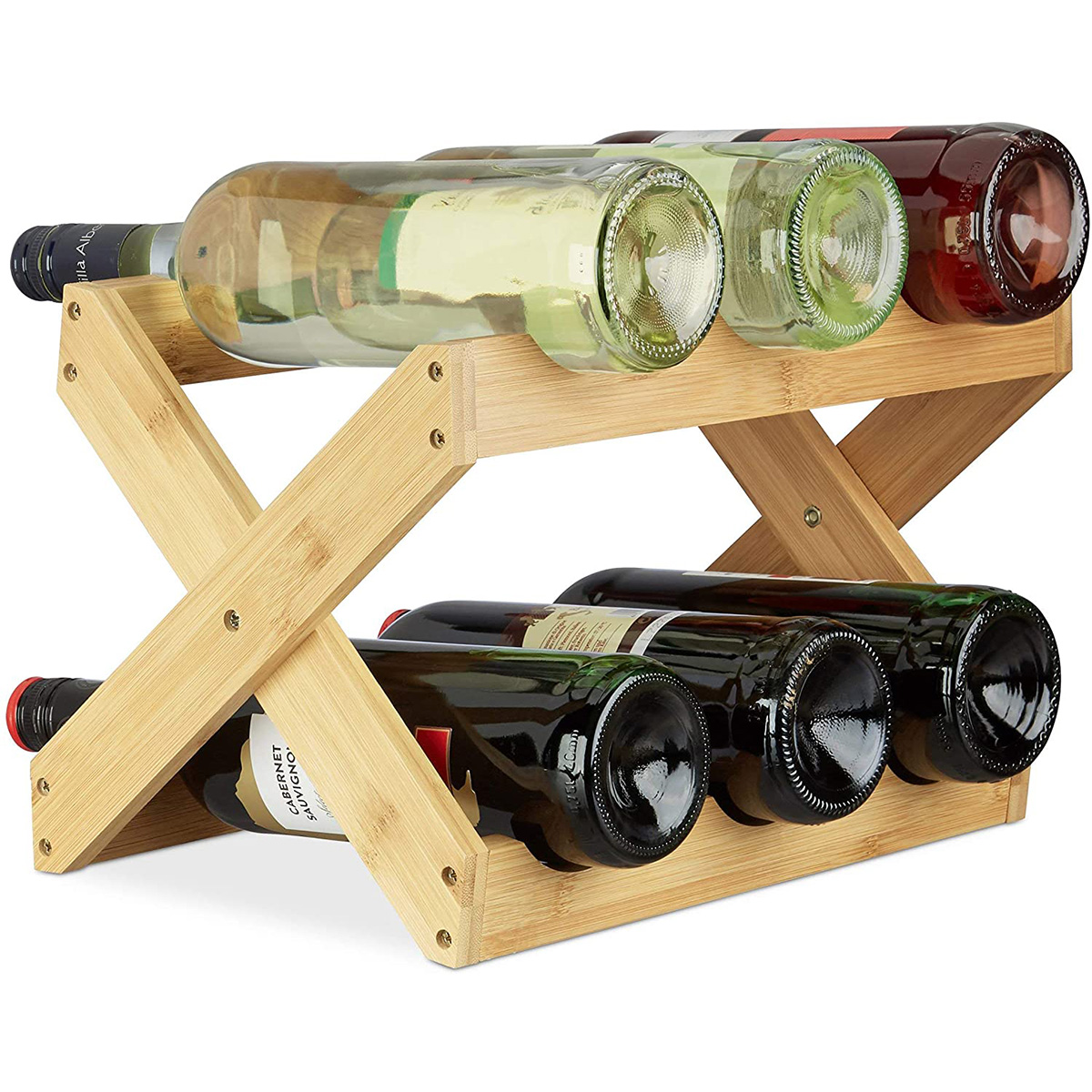 Suport sticle vin, 6 sticle, Bambus, Natur familio.ro imagine noua 2022 3