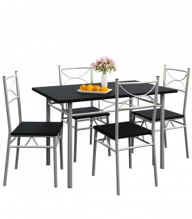 Set masa cu 4 scaune Paul, Negru