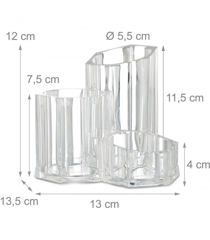 Suport accesorii birou/produse cosmetice, Transparent