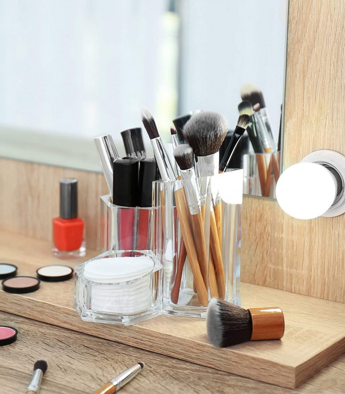 Suport accesorii birou/produse cosmetice, Transparent