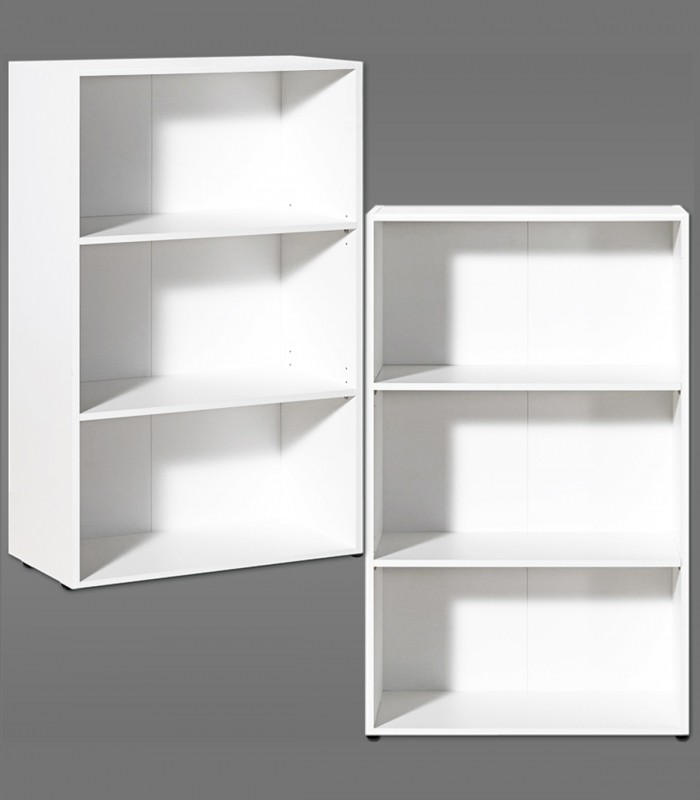 Biblioteca cu 3 rafturi Vela, Alb, 115 cm