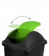 Cos gunoi cu capac glisant, Plastic, Negru/Verde, 60 L