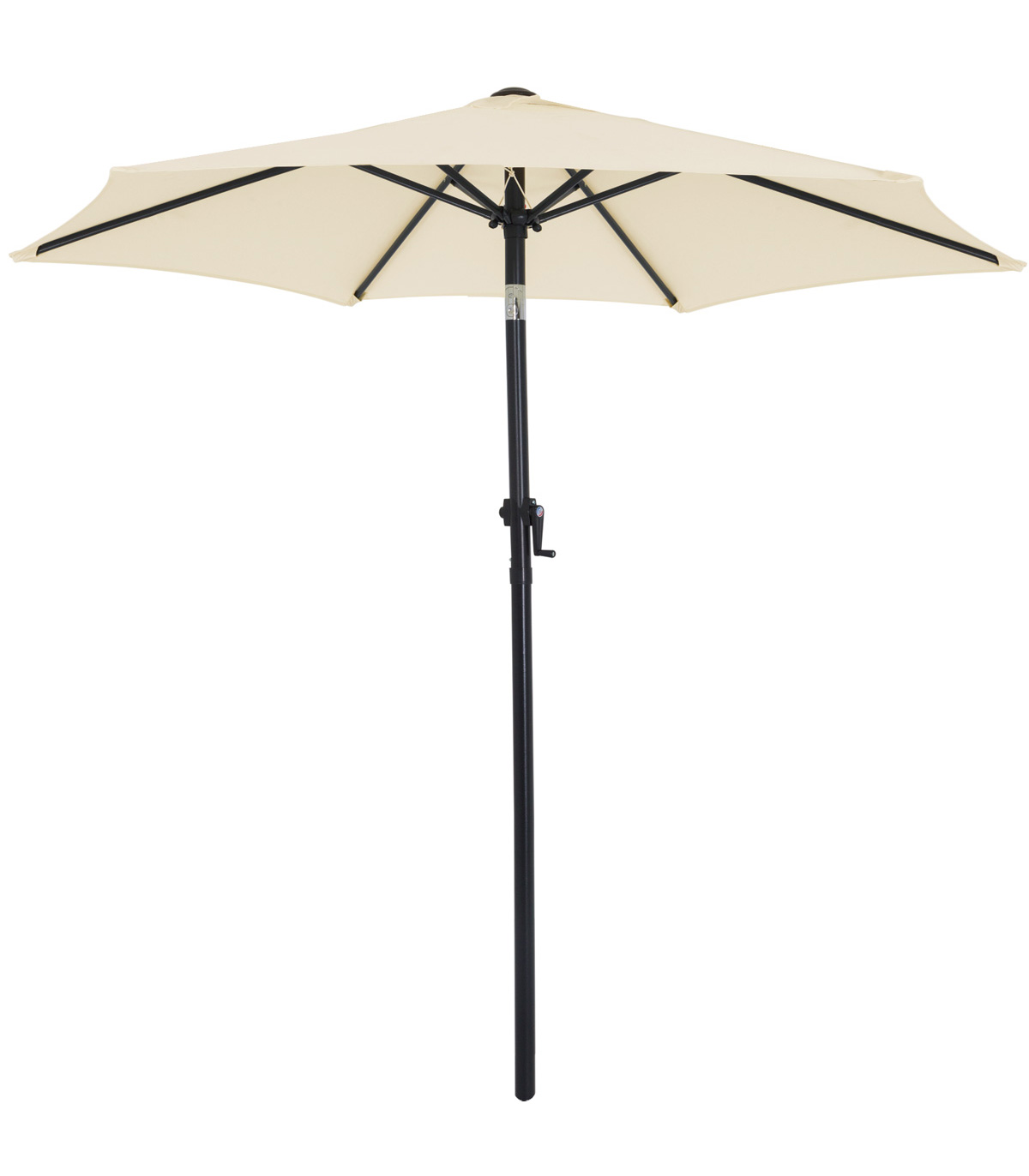Umbrela soare cu manivela rotunda, Functie de inclinare, UV 40+, Bej, 200 cm familio.ro