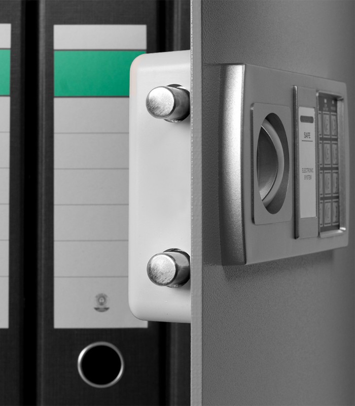 Seif electronic mobilier, Usa de 4 mm, Otel, Gri, 35 x 40 x 40 cm, inclusiv baterii