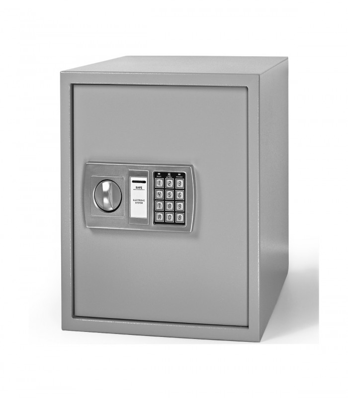 Seif electronic mobilier, Usa de 4 mm, Otel, Gri, 35 x 40 x 40 cm, inclusiv baterii