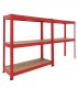Raft depozitare 5 etajere, Reglabil, 875 kg, Rosu, 180 x 90 x 40 cm