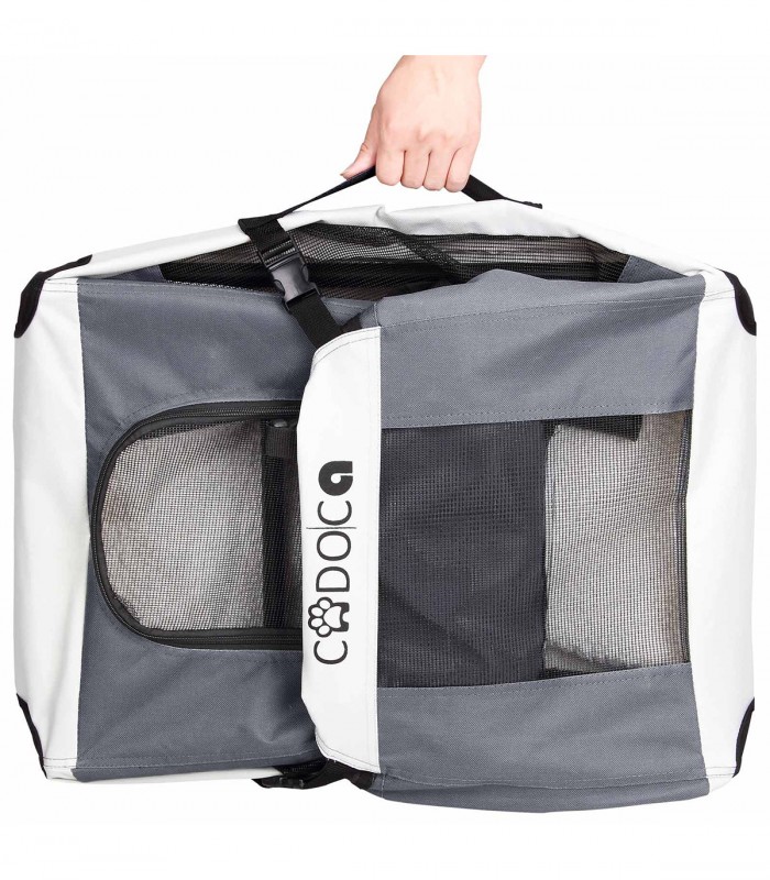 Geanta transport caini, Pliabila, Gri, M, 60 x 42 x 42 cm