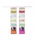 Set 2 x Organizator haine suspendat, 6 compartimente, Bej/Rosu