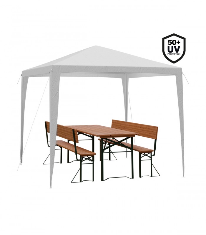 Pavilion gradina cu protectie UV 50+, Alb, 3 x 3 m