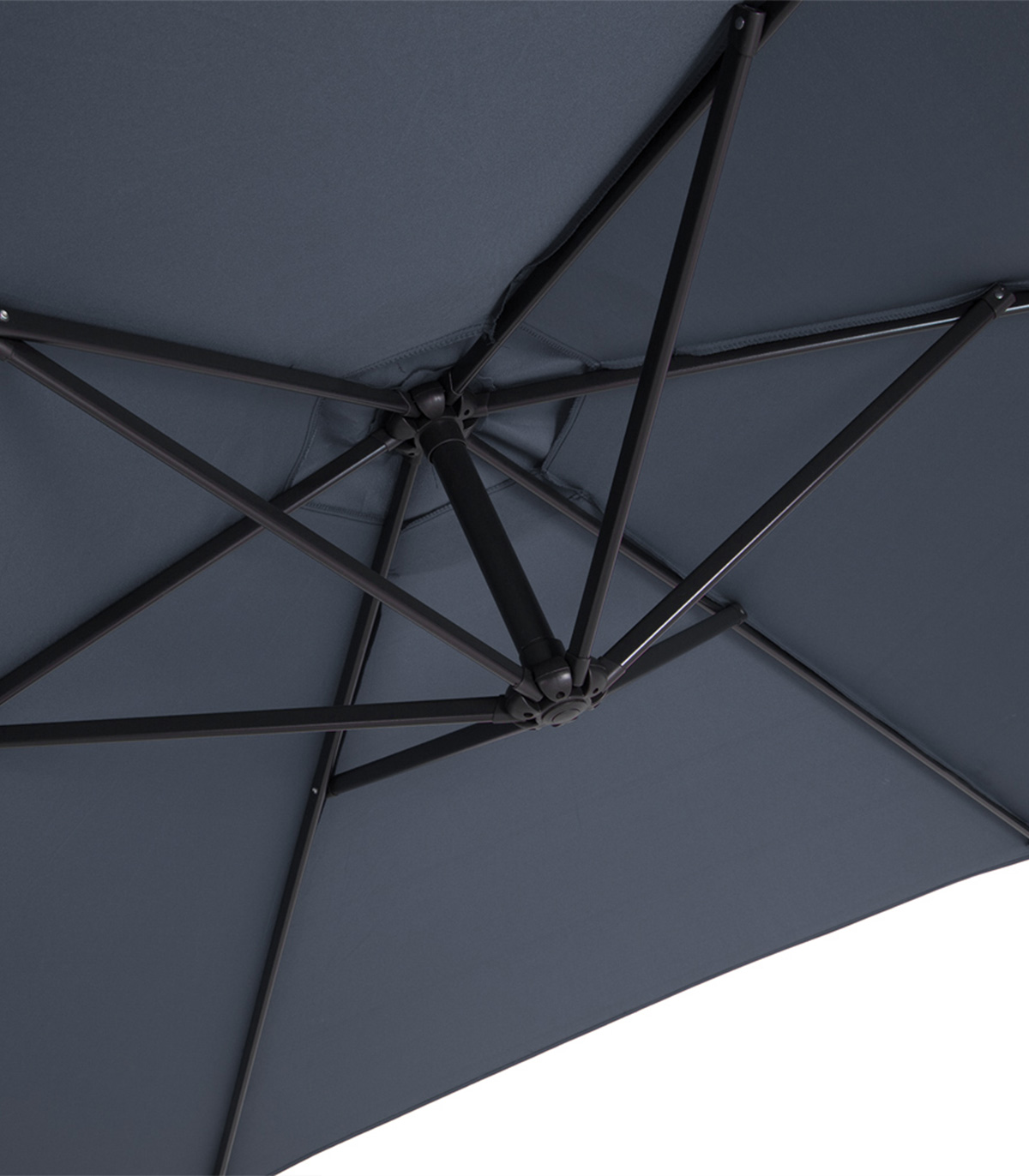 Umbrela soare cu manivela rotunda, Functie dee inclinare, Antracit, 330 cm 330 pret redus imagine 2022 4