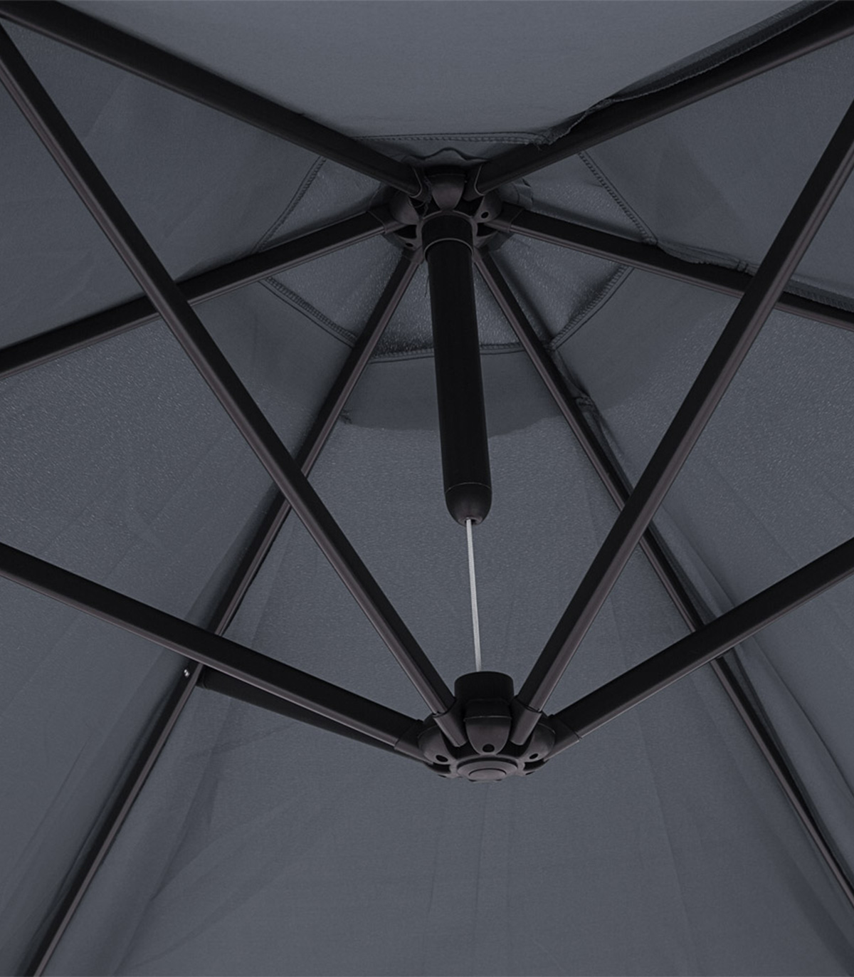 Umbrela soare cu manivela rotunda, Functie dee inclinare, Antracit, 330 cm 330 pret redus imagine 2022 5