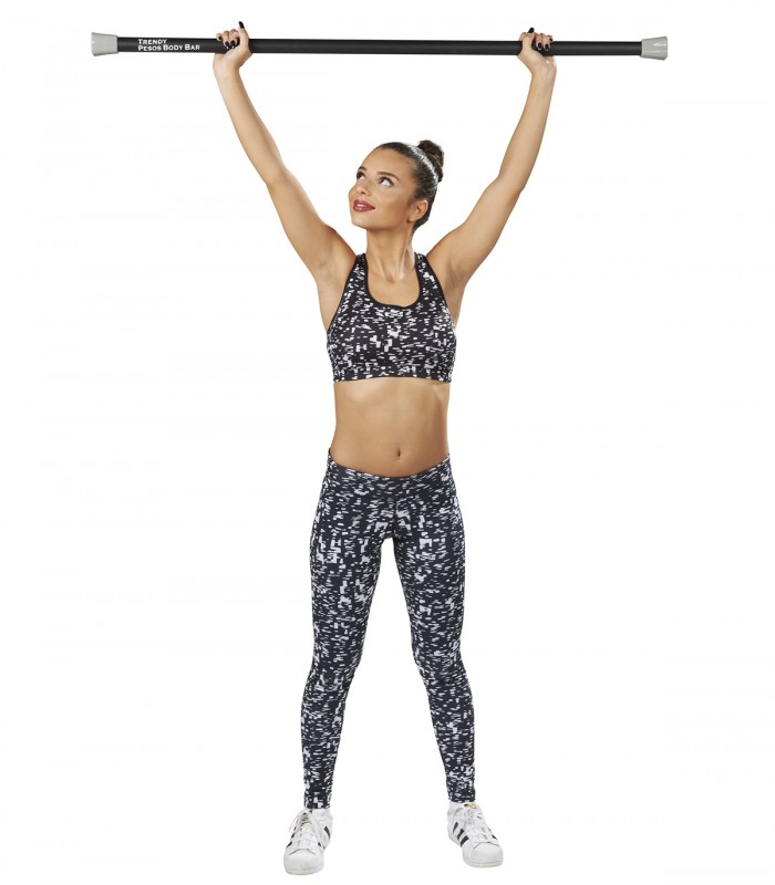 Bara fitness pentru antrenament, 4 kg, Negru/Verde, Diametru 30 mm, 125 cm