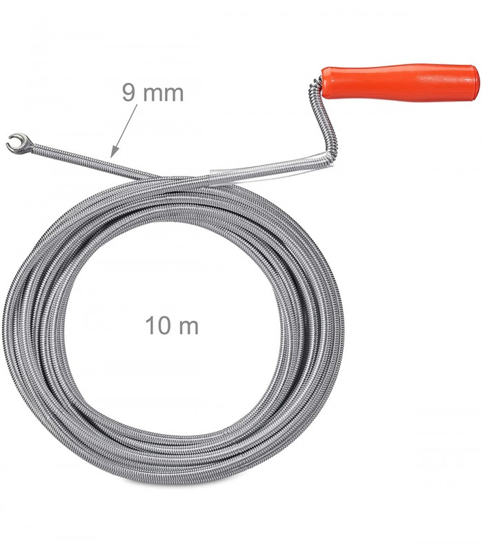 Sarpe de desfundat tevi, chiuveta, toaleta, dus, Otel, Argintiu, 9 mm x 10 m