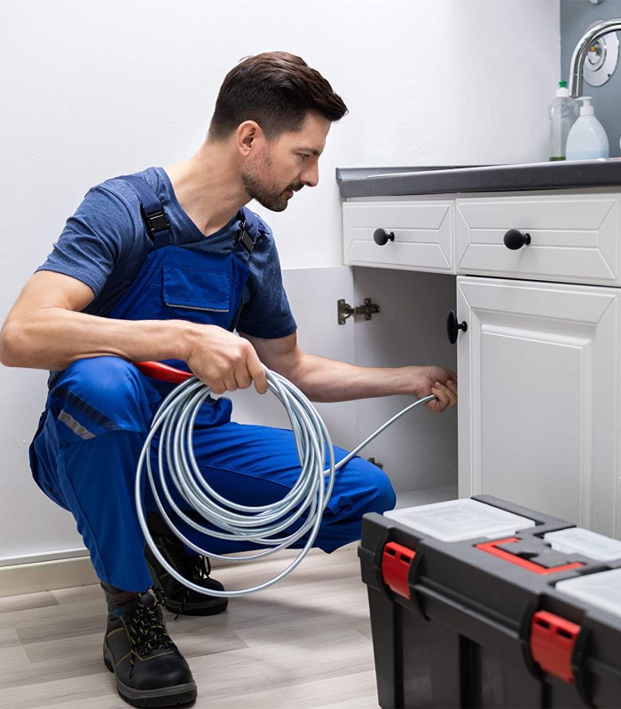 Sarpe de desfundat tevi, chiuveta, toaleta, dus, Otel, Argintiu, 9 mm x 10 m