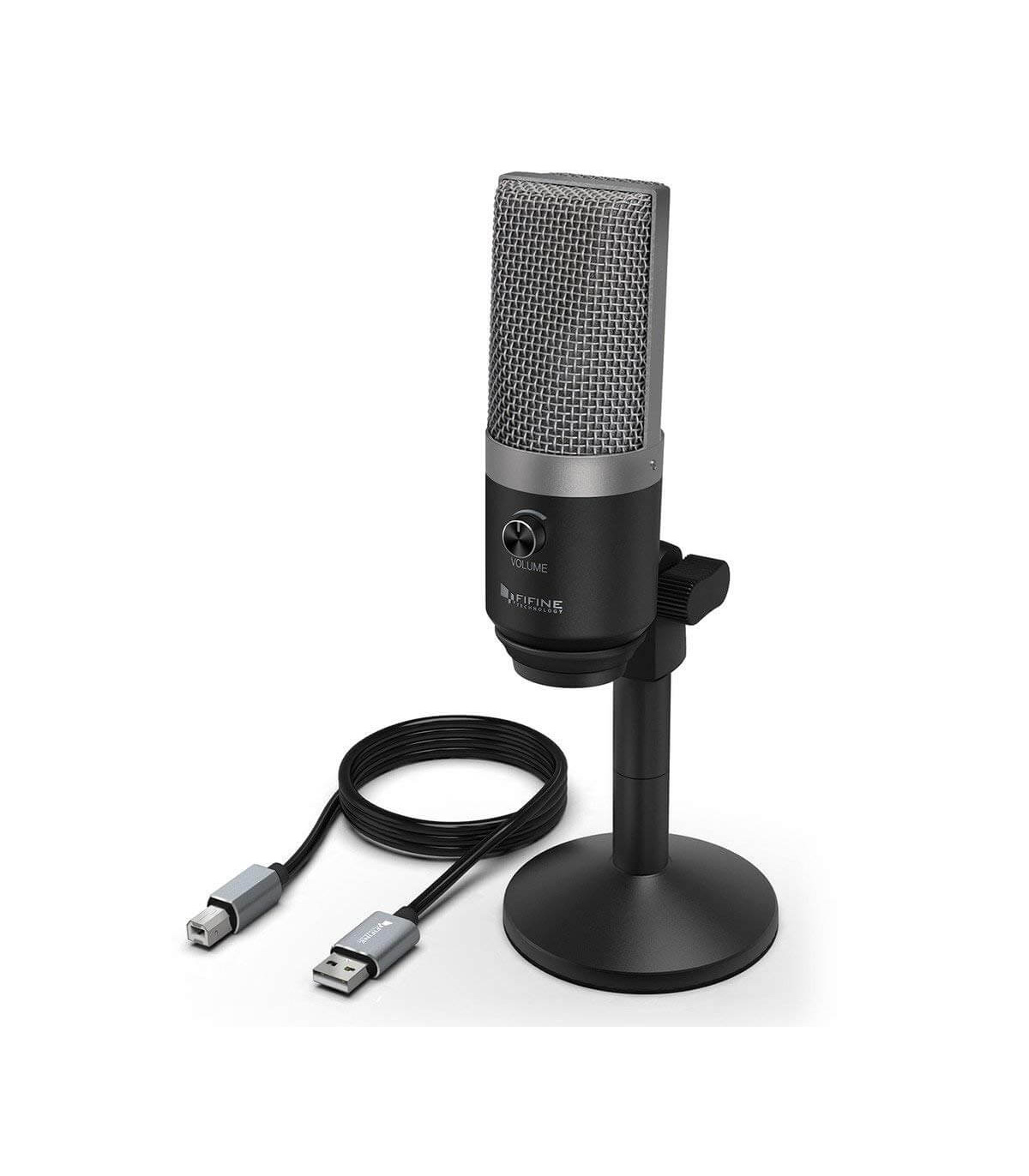 Microfon FIFINE PC USB pentru computer, Microfon condensator optimizat pentru inregistrare si streaming accesorii pret redus imagine 2022