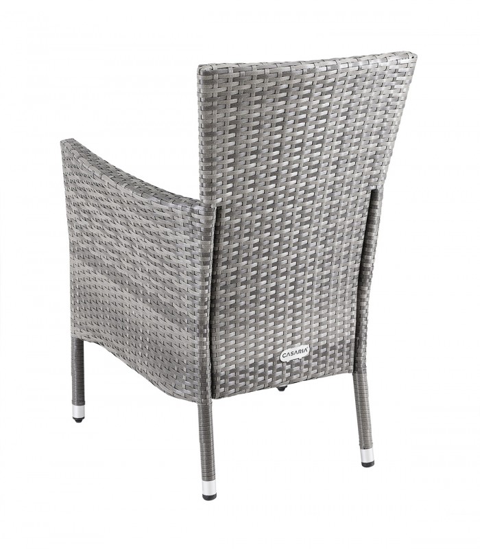 Set 2 x scaune gradina, Poliratan, Gri-Antracit