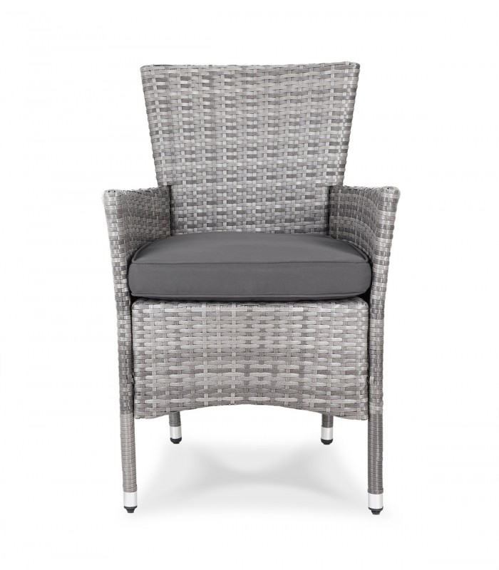 Set 2 x scaune gradina, Poliratan, Gri-Antracit