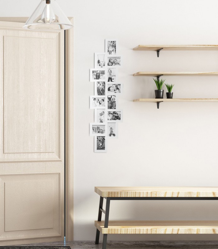 Rame foto XXL, colaj 14 poze, Argintiu, 36 x 118 cm