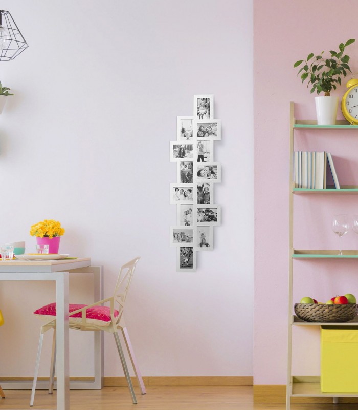 Rame foto XXL, colaj 14 poze, Argintiu, 36 x 118 cm