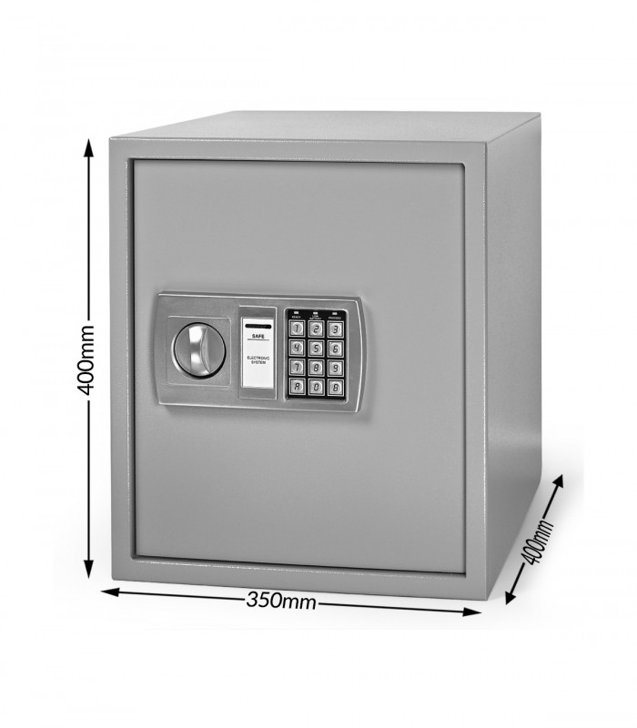 Seif electronic mobilier, Usa de 4 mm, Otel, Gri, 35 x 40 x 40 cm, inclusiv baterii