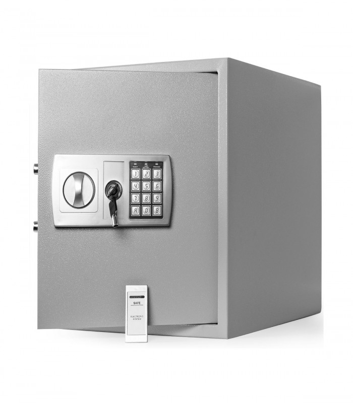 Seif electronic mobilier, Usa de 4 mm, Otel, Gri, 35 x 40 x 40 cm, inclusiv baterii