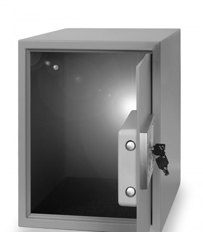 Seif electronic mobilier, Usa de 4 mm, Otel, Gri, 35 x 40 x 40 cm, inclusiv baterii