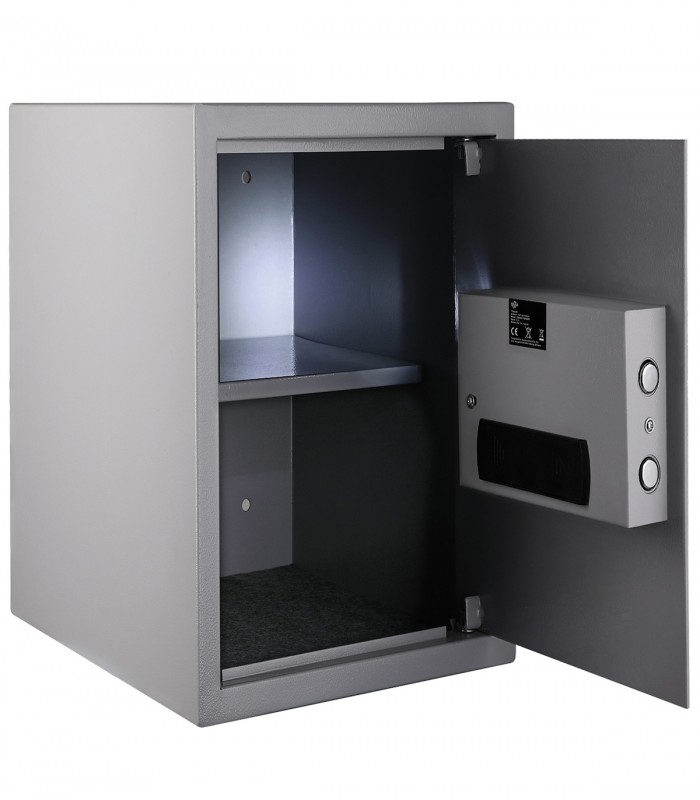 Seif electronic mobilier, Usa de 4 mm, Otel, Gri, 35 x 40 x 40 cm, inclusiv baterii