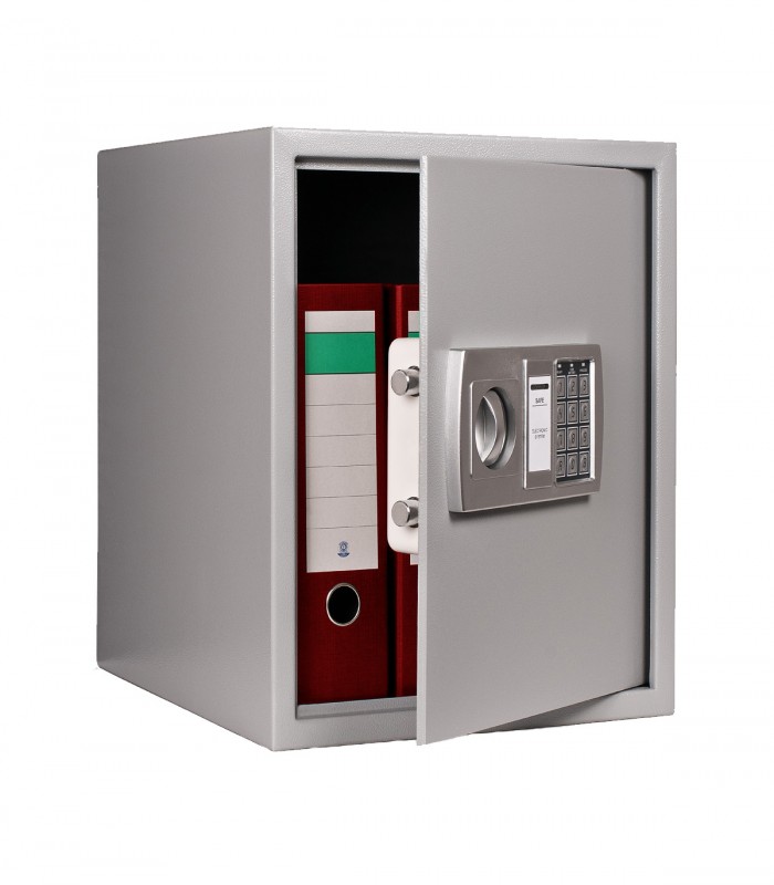 Seif electronic mobilier, Usa de 4 mm, Otel, Gri, 35 x 40 x 40 cm, inclusiv baterii