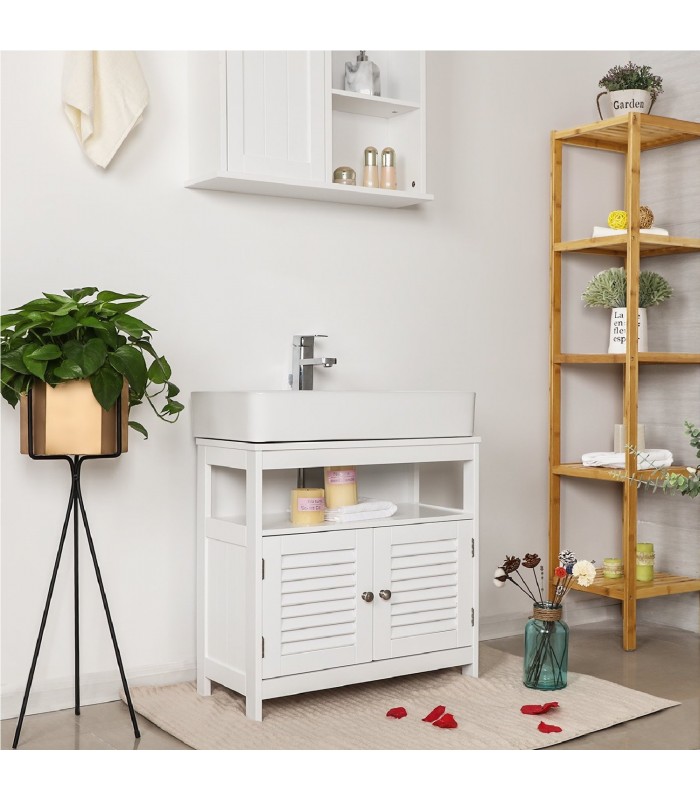 Dulap baie cu 2 compartimente, Alb, 60x60x30 cm