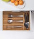 Suport organizare tacamuri pentru sertar bucatarie, 5 compartimente, Bambus, Natur, 30 x 34 x 5 cm