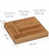 Suport organizare tacamuri pentru sertar bucatarie, 5 compartimente, Bambus, Natur, 30 x 34 x 5 cm