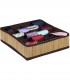 Organizator de sertare pentru cravate, sosete, lenjerie intima, Aspect bambus, Pliabil, 24 compartim