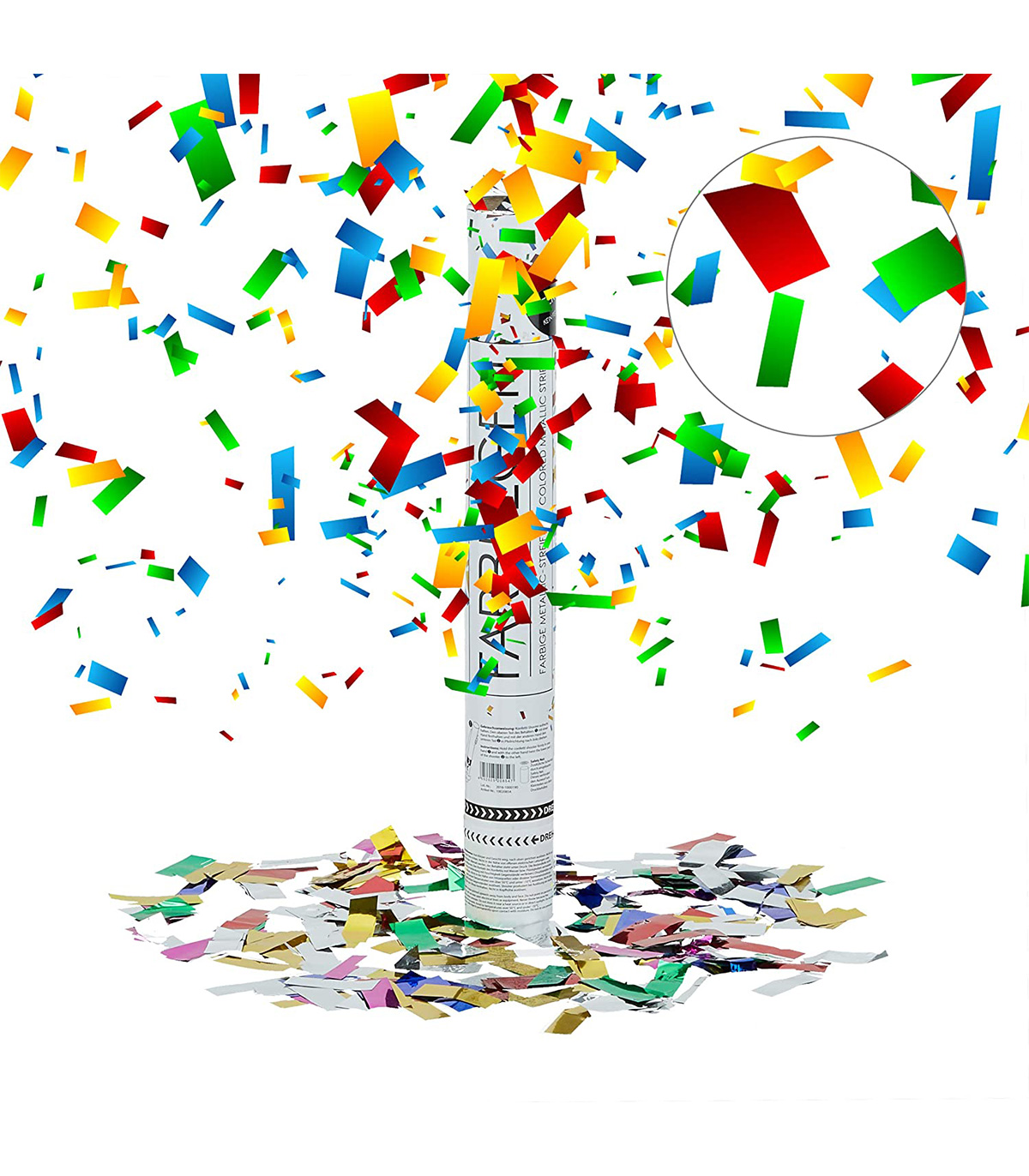 Lansator confetti Party Popper cu plasa de siguranta, Multicolor, 40 cm Acasa