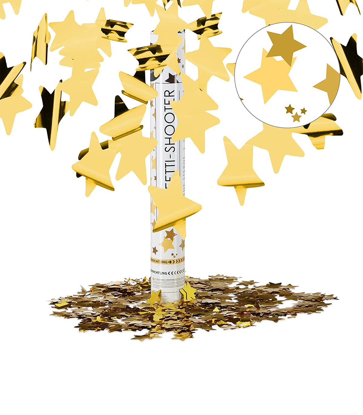 Lansator confetti Party Popper cu folie metalica, Stele, 40 cm familio.ro