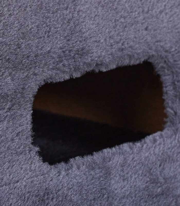 Stalp de zgariat pentru pisici cu trunchi de sisal si jucarii, Turn mic, Gri, 27 x 27 x 42 cm