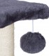 Stalp de zgariat pentru pisici cu trunchi de sisal si jucarii, Turn mic, Gri, 27 x 27 x 42 cm