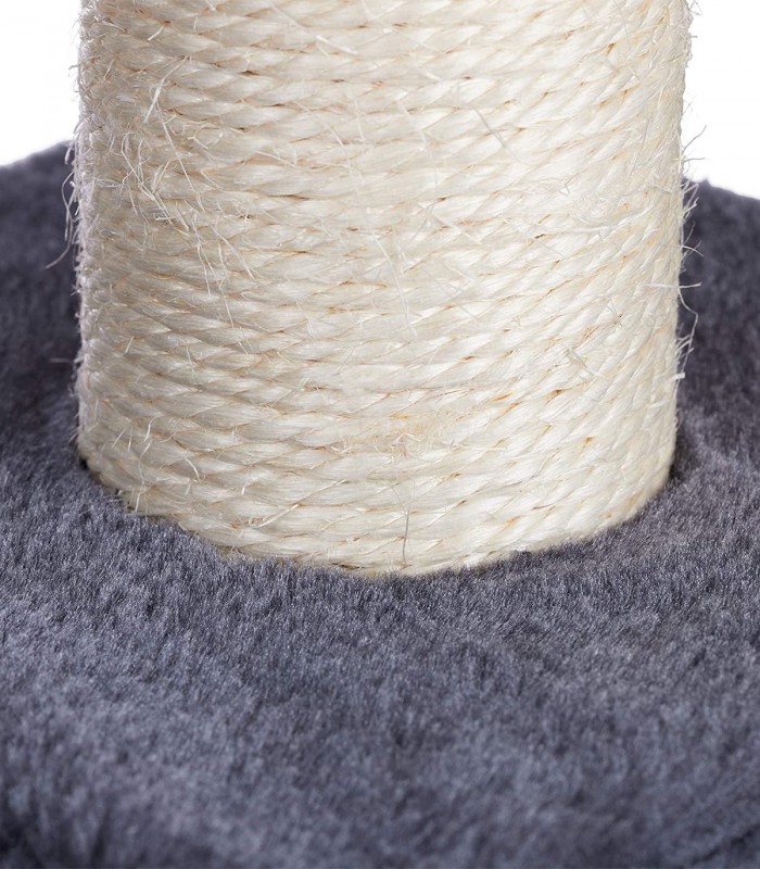 Stalp de zgariat pentru pisici cu trunchi de sisal si jucarii, Turn mic, Gri, 27 x 27 x 42 cm
