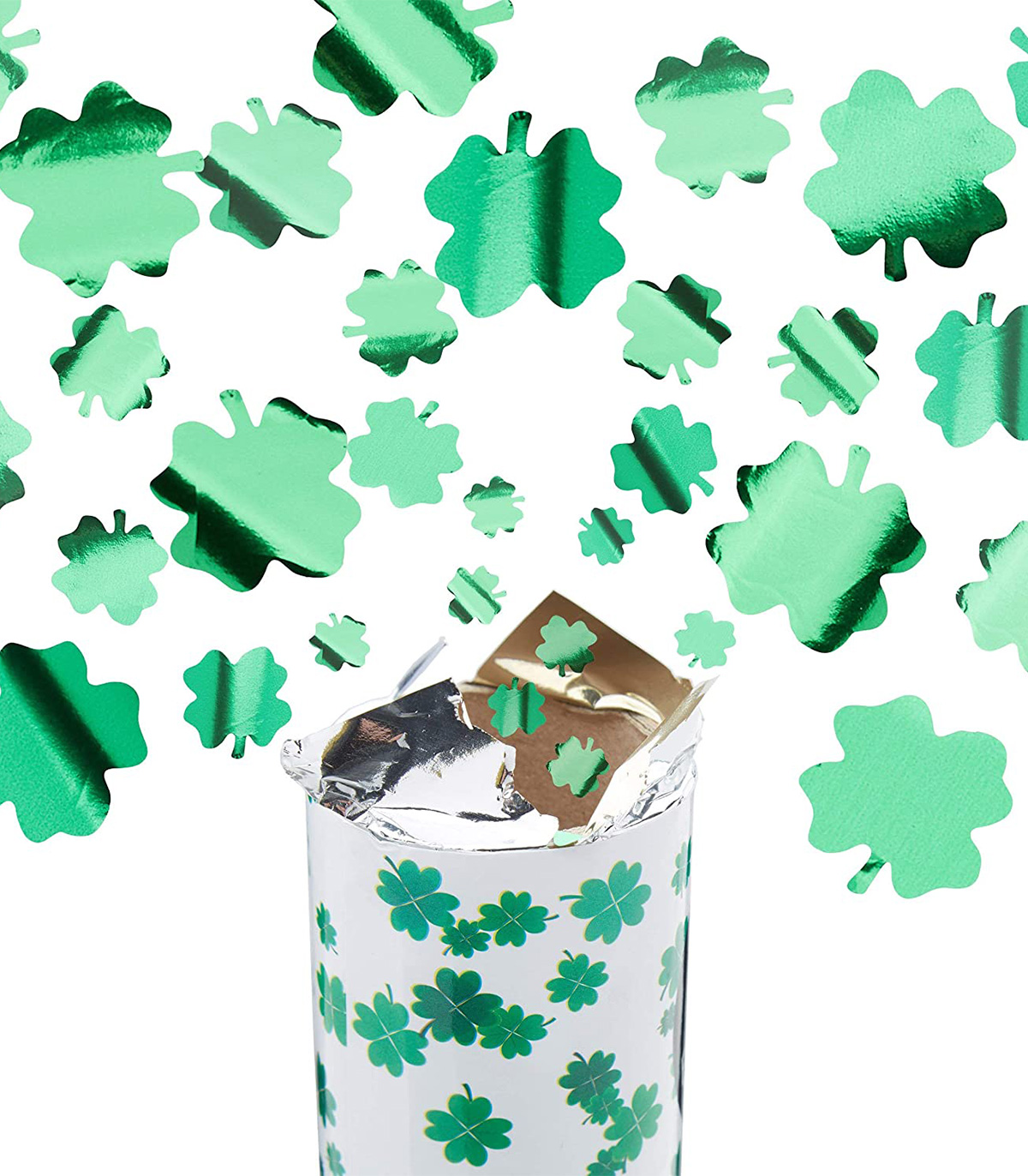 Lansator confetti Party Popper, Trifoi norocos, Verde, 40 cm Acasa pret redus imagine 2022 5
