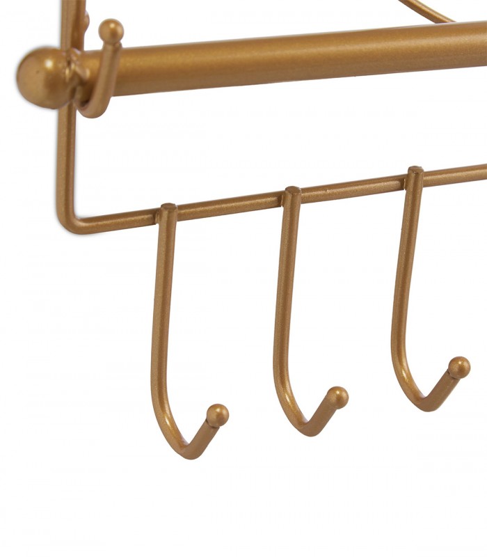 Organizator bijuterii de perete, Metal, Auriu, 30 x 36.5 x 3.5 cm