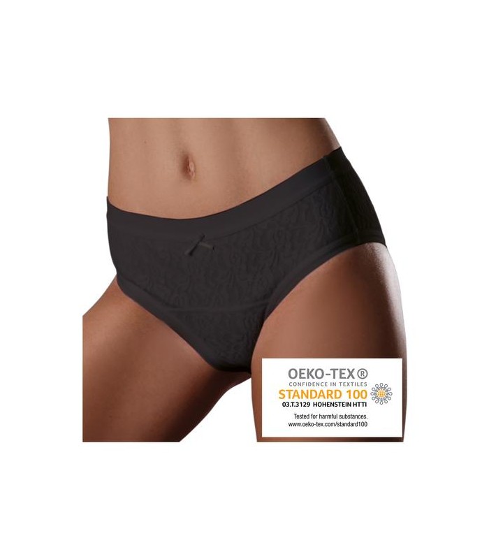Chilot dama menstruali/incontinenta nivel 2/5, Suprima, Bumbac, Negru, Mar XL