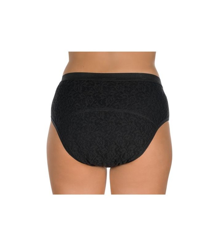 Chilot dama menstruali/incontinenta nivel 2/5, Suprima, Bumbac, Negru, Mar XL