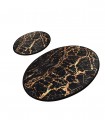 Set 2 covorase baie Goldes, 60 x 100 cm, 50 x 60 cm, Antiderapant, Negru