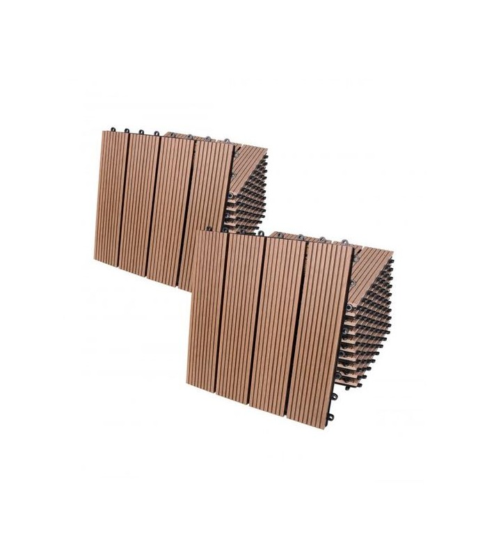 Set 9 placi terasa, WPC, Teracota clasica, Maro, 30 x 30 cm