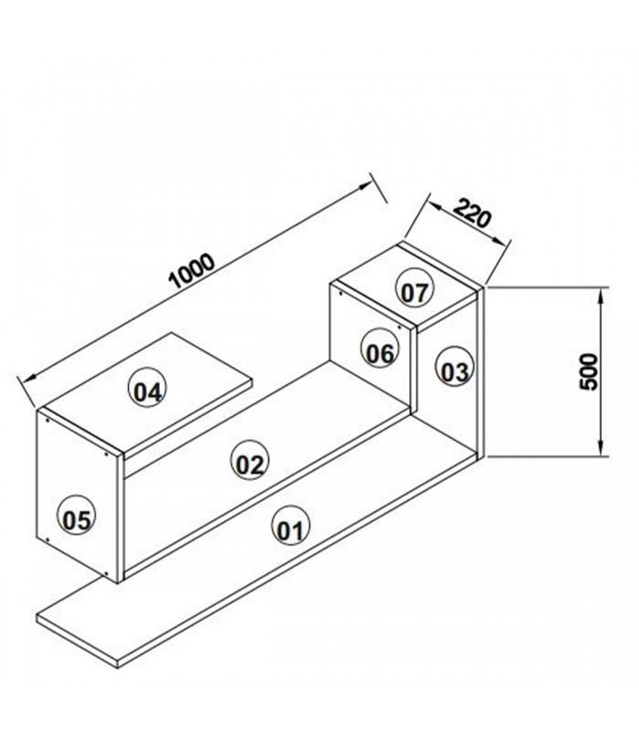 Raft de perete Airy,100 x 22 x 50 Wenge