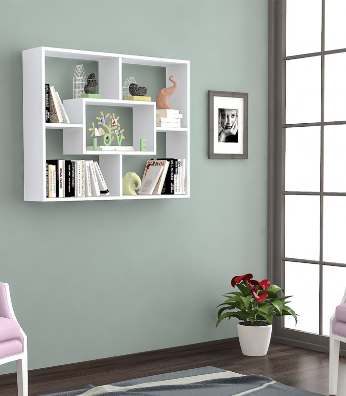 Raft de perete Frodor, 100 x 22 x 80 cm, Alb